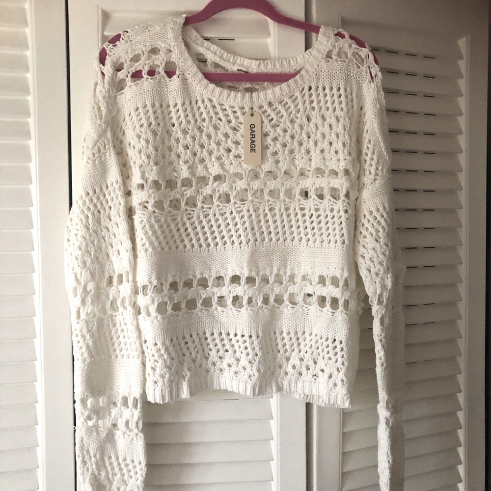 Garage, knit, crochet sweater , oversized M/L NWT
